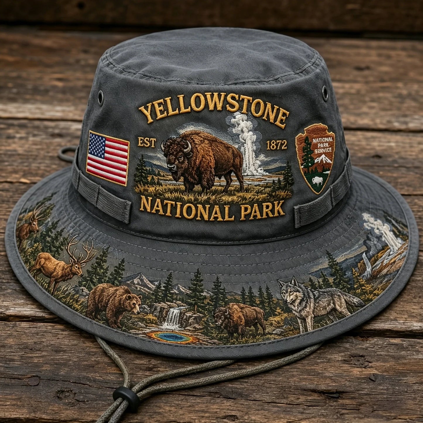 🎖️ Last Day Promo: 49% OFF 🦬 - Yellowstone National Park Adventure Boonie Hat