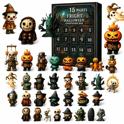 2026 Halloween Countdown Advent Calendar, 15-Day or 31-Day “Nights of Fright” Blind Bag Surprise Gift Box with Collectible Mini Figures & Charms