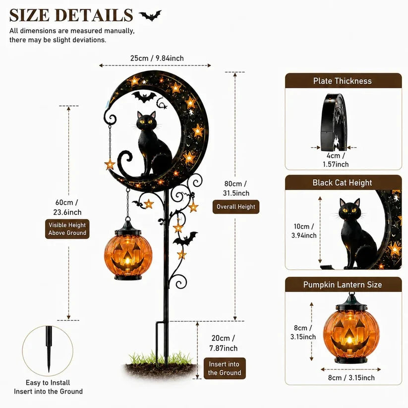 🎃 Halloween Pumpkin Moon Garden Stake Light