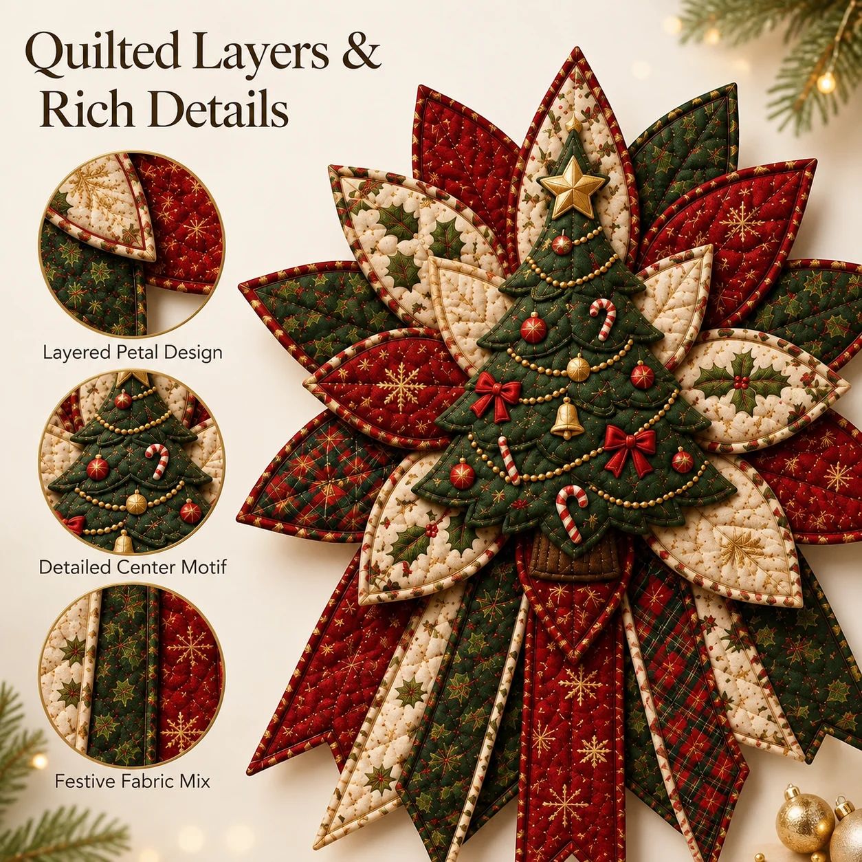 🎄Beginner-Friendly Oversized Christmas Character Quilted Door Hanger Sewing Kit | Complete Kit with All Tools & Step-by-Step Guide Included 💕
