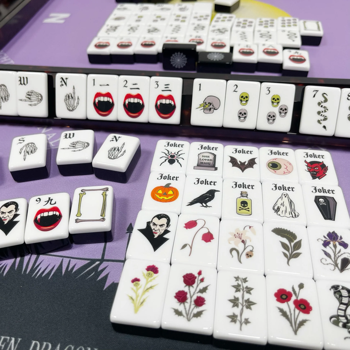 Florvite™ Halloween Haunt American Mahjong Set – 160 Tiles