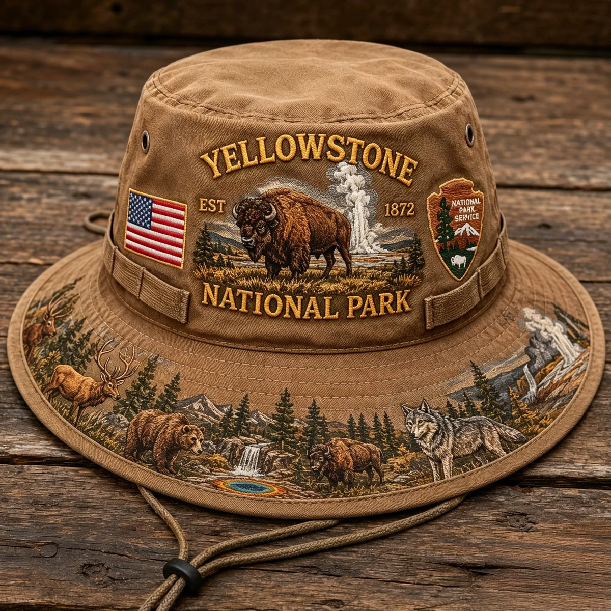 🎖️ Last Day Promo: 49% OFF 🦬 - Yellowstone National Park Adventure Boonie Hat