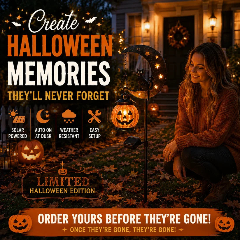 🎃 Halloween Pumpkin Moon Garden Stake Light