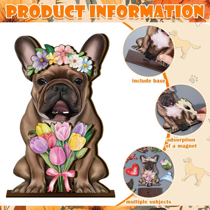 Hot Sale🔥Interchangeable Magnetic Seasonal Pet Wooden Sign | Multi-Animal Styles for Table Decor, Perfect Holiday & Birthday Gift for Pet Lovers
