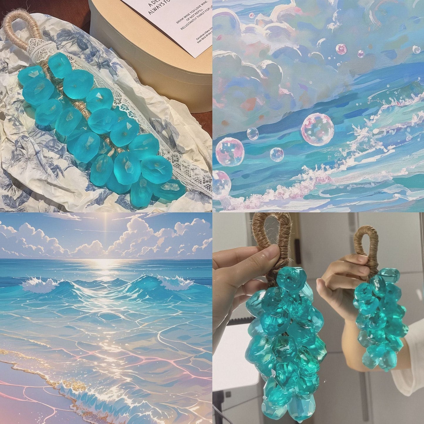 Grape Handmade Soap, Creative Hanging High-Appearance Crystal, Gentle Cleansing & Aromatherapy Deodorizer, Gift for Women & Guests, Wedding Favors & Party Return Gifts
