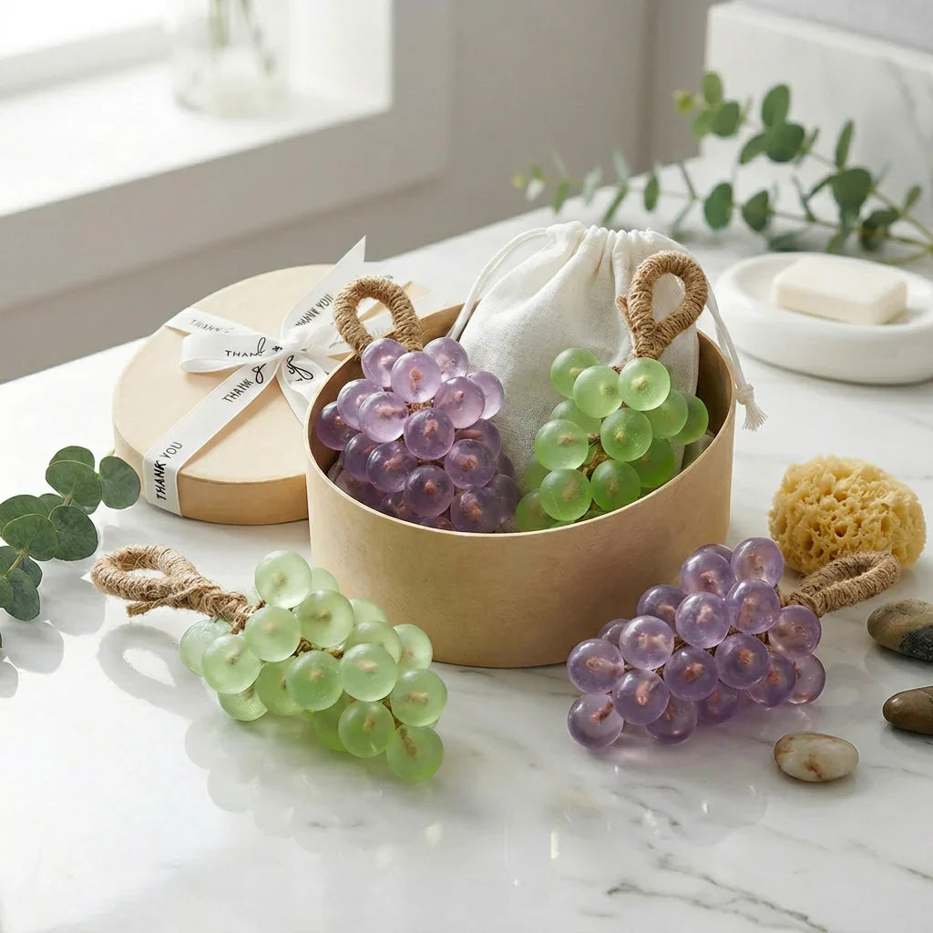 Grape Handmade Soap, Creative Hanging High-Appearance Crystal, Gentle Cleansing & Aromatherapy Deodorizer, Gift for Women & Guests, Wedding Favors & Party Return Gifts