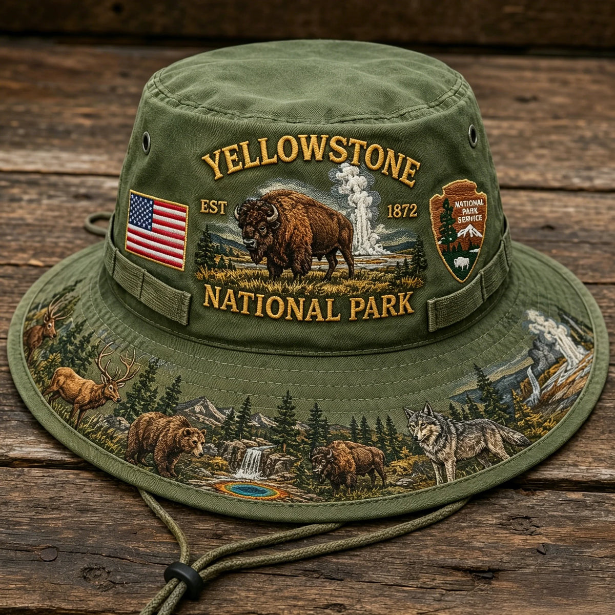 🎖️ Last Day Promo: 49% OFF 🦬 - Yellowstone National Park Adventure Boonie Hat