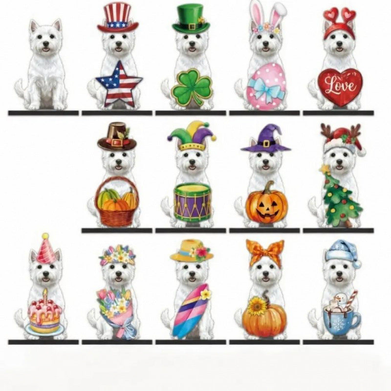 Hot Sale🔥Interchangeable Magnetic Seasonal Pet Wooden Sign | Multi-Animal Styles for Table Decor, Perfect Holiday & Birthday Gift for Pet Lovers